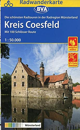 Radwanderkarte BVA Radregion Münsterland Kreis Coesfeld 1:50.000, reiß- und wetterfest, GPS-Tracks Download: Mit 100 Schlösser Route (Radwanderkarte 1:50.000)
