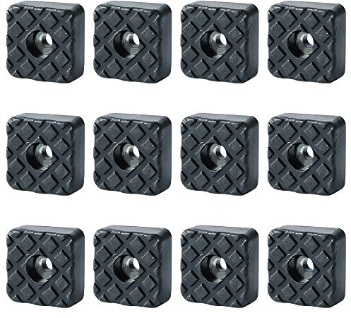 Sayayo Non-Slip Rubber Feet for Garden Furniture Chairs, Floor Protector Pads 22MM*22MM, 12 Pcs Black, EJD200B-12P