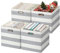 Posprica Kallax Cube Storage Boxs,33×33cm Storage Cube Basket Bins,Fabric Drawers Containers for Office,Closet, Toys, Laundry - Set of 4,Grey/beige