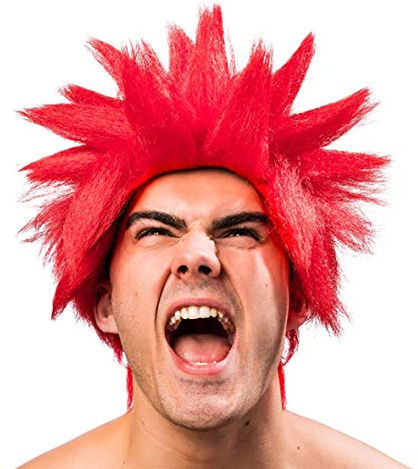 Orlob Herren Perücke Manga Karneval Fasching Party rot