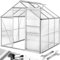 tectake® Serre de Jardin en Aluminium Polycarbonate pour Potager Exterieur Serre de Jardin pour Hivernage Tente Abri pour Les Plantes Serre à semis Jardinage - 190x185x195 cm