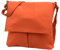 SH Leder Echtleder Umhängetasche Schultertasche Crossover aus Gernarbt Rindleder 26x25cm Kim G182 (Orange)