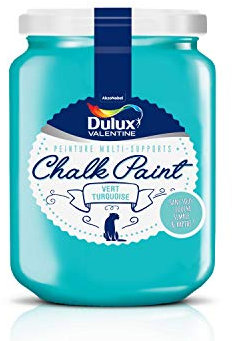Dulux Valentine Chalk Paint Peinture intérieure de Rénovation - Multi-supports - Couleur : Vert Turquoise - 0.4L - 5329874