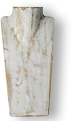ART-CRAFT Halskettenständer Schmuckständer Halskettendisplay Schmuckbüste aus Holz White-wash 30 cm