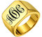 PROSTEEL Herren Ring Hip Hop Siegelring Größe 67 18k vergoldet Initialen Monogramm personalisiert Band Ring hochglanzpoliert Partnerring für Männer Jahrestag