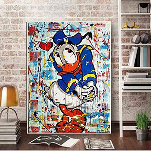 Puzzle 1000 teile Nordischer Cartoon Donald Duck puzzle 1000 teile Pädagogisches intellektuelles Dekomprimieren von Spielzeugrätseln Lustiges Familienspiel für Kinder Erwachsene50x75cm(20x30inch)