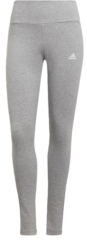 adidas Femme Essentials High-Waisted Logo Leggings, Medium Grey Heather/White, XL