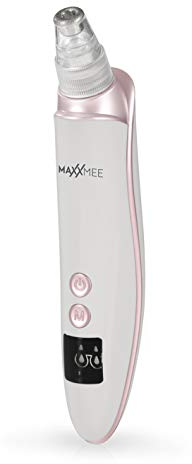 MAXXMEE Porenreiniger Professional | Vakuumtechnologie, 3 Intensitätsstufen und 6 Aufsätze für jeden Hauttyp, inkl. Diamant-Mikrodermabrasions-Aufsatz | 5 Watt [weiß/rose]