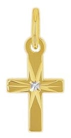 Amor Motivanhänger Damen Anhänger, 1,6 cm, Gold, Kreuz, Kommt in Schmuck Geschenk Box, 9218479