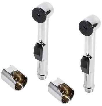 Oriental riverkit Hand Held Bidet Sprayer Diaper Sprayer Toilet Douche Spray Head Stainless Steel Bidet Tap Spray Faucet for Toilets Bathroom Hygiene Accessories (2pcs)