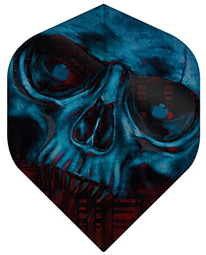 DESIGNA DARTS F3411 Horror Show | 100 Micron Halloween und Horror Inspired Premium Dart-Flights in Standard Nr. 2 Form, 1 Set mit 3 Flights, Zombie Skull