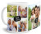 Foto-Tasse zum selbst gestalten mit Foto-Collage für 5 Wunschfotos - Geschenk für Familie, Freunde, Geburtstag, Weihnachten - Keramik Weiß, 300 ml I Personalisiert