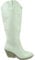 Malu Shoes Stivali donna camperos texani microforato bianco pelle tacco western 7 comodo gomma altezza ginocchio estivo (37 EU)