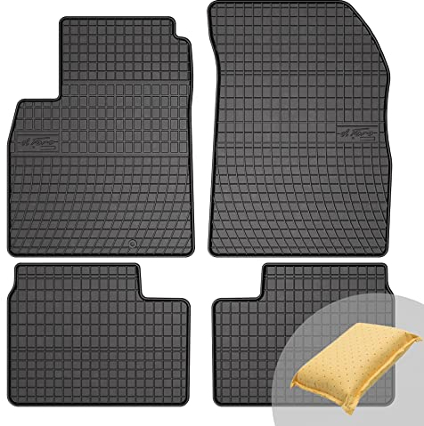FROGUM EL Toro Gummimatten Ganzjähriges-Set von Autofussmatte Auto Fußmatten für Nissan Micra K13 2010-2016 | Beständiges Gummi Material | 1,5cm Schutzkante