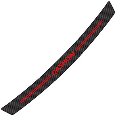 Ehao Carbon Fiber Rear Bumper Protector for Nissan Qashqai, Car Rear Trunk Sill Plate Scuff Plate Strip Back Bumper Guard Anti-Scratch Trim Cover Styling Accessories, Red