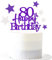 Glittery 80th Happy Birthday Cake Topper with Star,Personalised 80 Birthday Cake Toppers Party Decorations Party Supplies for Men Women Purple Silver