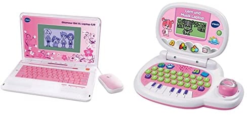 Vtech 80-117964 - Glamour Girl XL Laptop E/R & 80-139554 Lern und Musik Laptop, pink