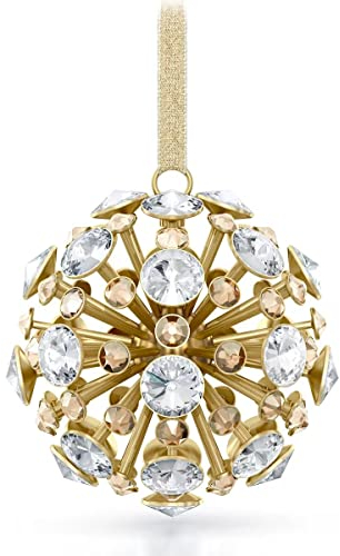 Swarovski Constella Weihnachtskugel Ornament, Large 5628031 + Gratis 4er Set EKM Living Edelstahl Trinkhalme