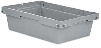 PROREGAL Conical Mehrweg-Stapelbehälter Grau | HxBxT 17,3x40x60cm | 29 Liter | Lagerbox Eurobox Transportbox Transportbehälter Stapelbehälter