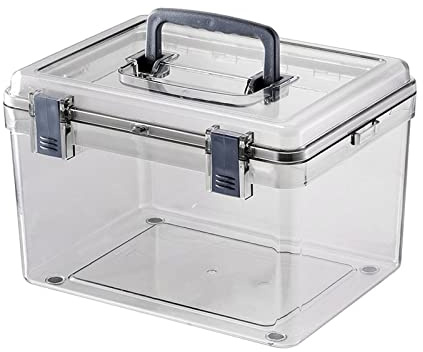 Ronyme Portable Camera Case with Handle Transparent Waterproof Dry Box Accessories, 29cmx23cmx18cm