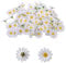 GEFIRE 100 Stück Künstliche Gänseblümchen, Klein Daisy Deko Künstliche Blumen Daisy, Künstliche Blumen Realistische Farben Wiederverwendbar, Ideal für Hochzeitsfeiern und Bastelarbeiten (Weiß)
