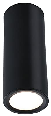 Paulmann 93107 LED Deckenleuchte Barrel rund 6W 470lm dimmbar 100° 3-Step-Dim 60mm Schwarz matt Metall 2700K Aufbauleuchte inkl. wechselbarem LED-Coin