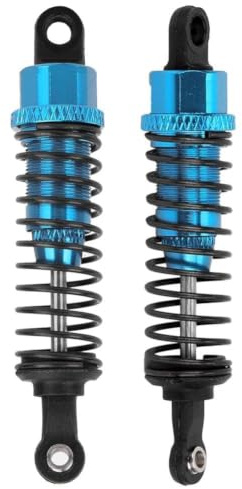 VBESTLIFE 2PCS 1/16 Fernbedienung Auto StoßDämpfer Feder, Tragbare Metall StoßDämpfer Dämpfer für 1:16 RC Auto 70mm (Blau)