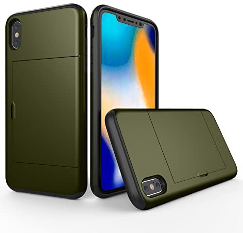 SORAKA Coque pour iPhone XR avec étui Porte-Cartes étui Portefeuille Armor iPhone XR Coque Protection Contre Les Chocs en PC TPU à Double Couche Protection Anti-Chocs