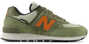 New Balance Unisex-Adult 574 V2 Season Sneaker, Dark Olivine/Infield Clay/Black, 8 Wide Women/6.5 Men