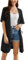 GRACE KARIN Damen Kurzarm Strickjacke Lange Elegant Muschelmuster Cardigan Dünn Sommer Strandjacke Badeanzug Cover-Ups mit Bindegürtel Schwarz L