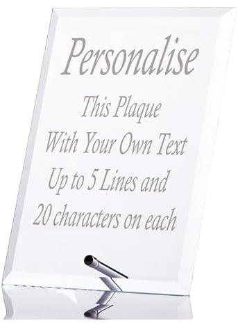 ukgiftstoreonline Personalised Award Trophy Glass Plaque Gift With Any Engraving (7 x 5)