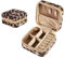 BSLVWG Schmuck-Box, Kleine Reise Organiser für Halskette, Ohrringe, Armbänder, Ringe - Samt Leopard Aufbewahrungskoffer, Geschenk für Mädchen und Frauen (Leopard)