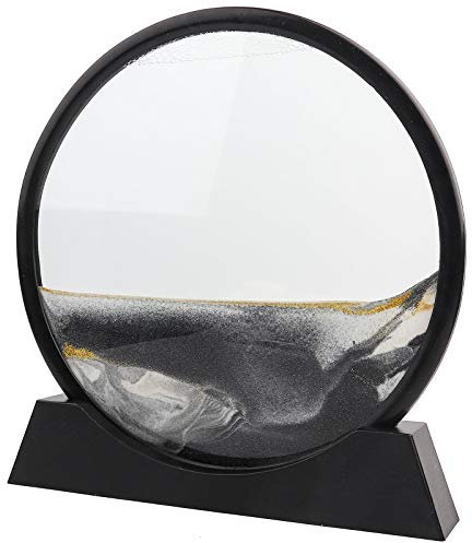 Sablier 3D en sable mouvant pour la maison et le bureau (30,5 cm, noir)