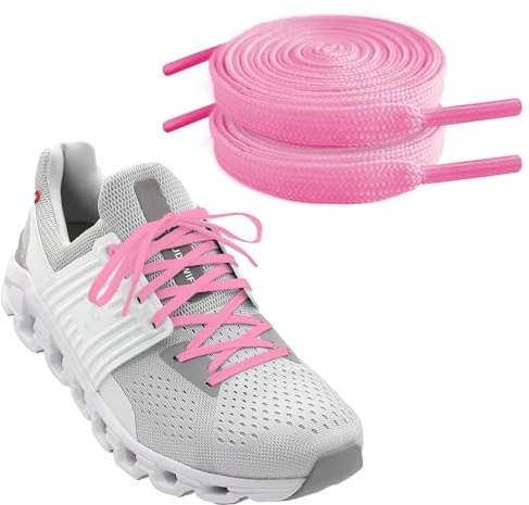 NDTEZUGT 6mm Flat Thin Shoelaces for On Cloud Sneakers Pink 63in