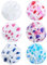 Yoosit 6 PCS Large Plastic Shower Caps Waterproof Bath Caps Reusable EVA Satin Lined Shower Hats Adjustable Bathing Hair Caps Bonnets for Women Girls (3 hearts + 3 big dots)