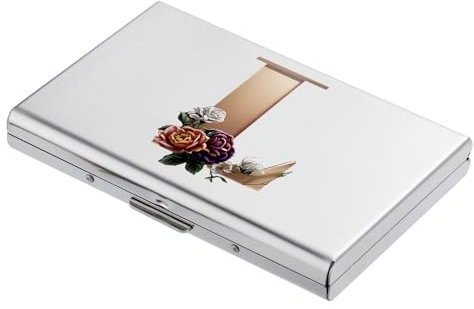 BONSYL RFID Blockierung Metall Kreditkartenetui - Schlanke Geldbörse Mit Modischem Design und Künstlerischem Muster für Damen und Herren (6 Karten/Silber/L)