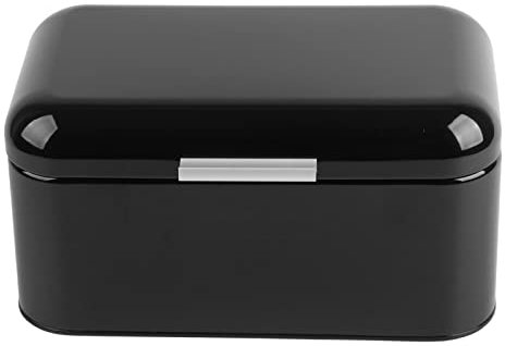 lvifloae Black Bread Bins Metal Bread Box with Lid Large Bread Bin for Kitchen Countertop for Pastries Loaf (black)