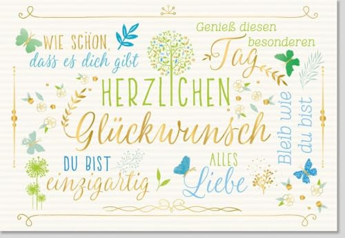 Glückwunschkarte allgemein Sprüche Liebe Einzigartig Schön dass es dich gibt hochwertig