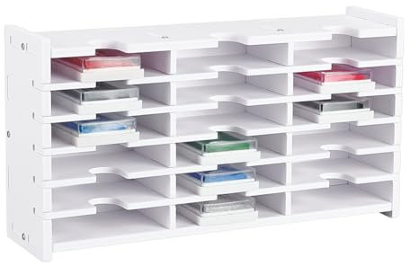 UNICRAFTALE Stempelkissenhalter Ink Pad Tray Organizer Rack 18 Gitter Aufbewahrungsbox Für Stempelkissen Aufbewahrungsorganizer Stempelkissen Weißer Stempelkissen Organizerhalter Für Den Schreibtisch