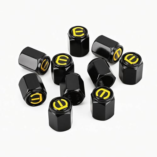 Xzenuo Ventilkappen Auto, Aluminium Metal Autoventil Kappe mit Beschriftung Reifenventilkappen, Car Tyre Valve Caps Covers, Reifenmarkierer zum Einlagern Reifen für PKW, SUV (10)