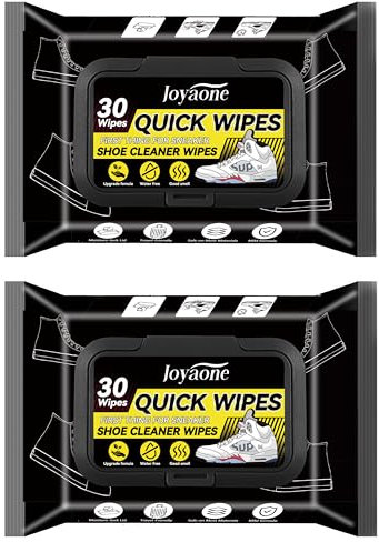 Lingettes à chaussures, 2 paquets (60 pièces), lingettes pour chaussures de sport, lingettes nettoyantes rapides, portables de voyage, naturels pour chaussures de sport, course, golf, chaussures de