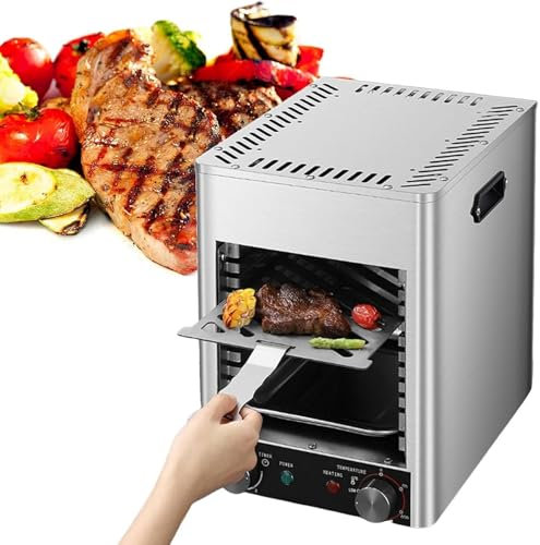 Dfdieratve Griglia Portatile a Gas Propano a Infrarossi, Griglia da Tavolo in Acciaio Inossidabile da 800℃ per Carne, Frutti di Mare, Verdure, Adatta per Cucina Interna,10-Tier