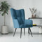 Myheimly Relaxsessel Sessel Polsterstuhl Stuhl Relaxstuhl Polstersessel Armsessel Ohrensessel Wohnzimmer Blau Samt