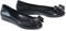 kraftd Womens Jelly Ballet Shoes Bow Details Slip-On Flats Peep Toe Ballerina Pumps | Ladies Footwear | Office Pump | Shoe (Black Patent, 5)