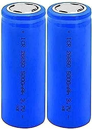 3.7v Icr 26650 5000mah Baterías Recargables De Iones De Litio con Parte Superior Plana Utilizadas para Luz LED Cámara De Control Remoto Radio Linterna 2 Piezas
