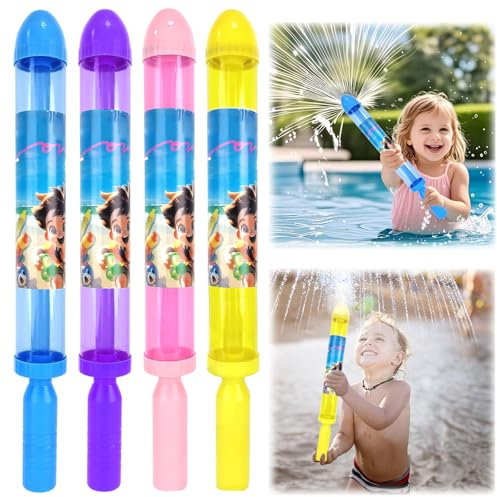4PCS Firework Water Gun,Romantic Firework Style Water Spray Toy,Water Firework Sprinkler,Firework Water Squirter,Outdoor Squirter for Kids,Adults,High Pressure Pull-Out Sprinkler Spray Toys