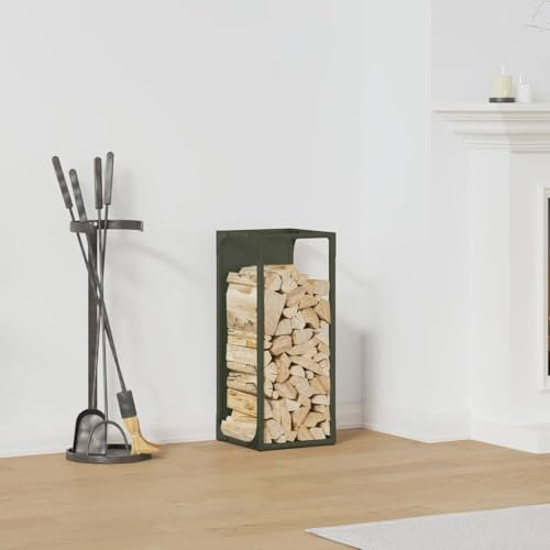 NQJIBUE Firewood Rack Olive Green 25x25x60 cm Cold-rolled steel