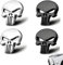 4 Pieces Skull Stickers, Skull Aufkleber 3D, Punisher Skulls, Metal 3D Aufkleber Auto, for Motorcycle, Bicycle, Car Styling DIY Decoration Accessories (Black, Silver)