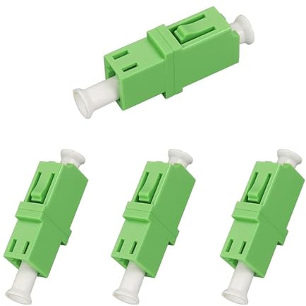 HASLED 4 x LC-APC Glasfaseradapter (Grün) - Singlemode Keramik-Ferrule Kupplung für Kommunikationsnetzwerke & Rechenzentren - Inkl. Präzisionsferrule