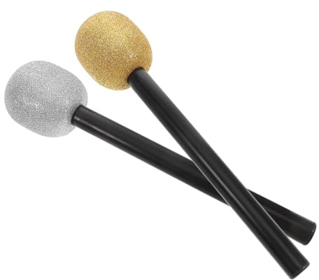 Milisten 2stücke Retro Mikrofon Requisiten Im Vintage Stil Kunststoff Mikrofon Attrappe Für Musikparty Dekoration Disco Requisiten Und Halloween Kostüm Zubehör